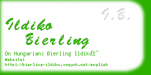 ildiko bierling business card